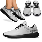 White Dark Grey Marble Print Sport Shoes GearFrost