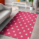 White Dove Breast Cancer Pattern Print Area Rug