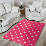 White Dove Breast Cancer Pattern Print Area Rug
