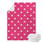 White Dove Breast Cancer Pattern Print Blanket