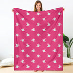 White Dove Breast Cancer Pattern Print Blanket