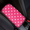 White Dove Breast Cancer Pattern Print Car Center Console Cover