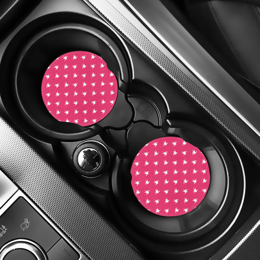 White Dove Breast Cancer Pattern Print Car Coasters