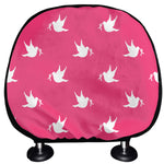 White Dove Breast Cancer Pattern Print Car Headrest Covers