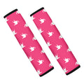 White Dove Breast Cancer Pattern Print Car Seat Belt Covers