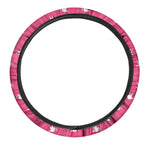 White Dove Breast Cancer Pattern Print Car Steering Wheel Cover