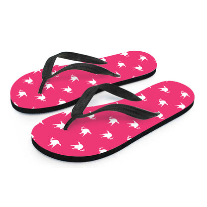 White Dove Breast Cancer Pattern Print Flip Flops