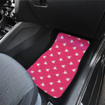White Dove Breast Cancer Pattern Print Front and Back Car Floor Mats