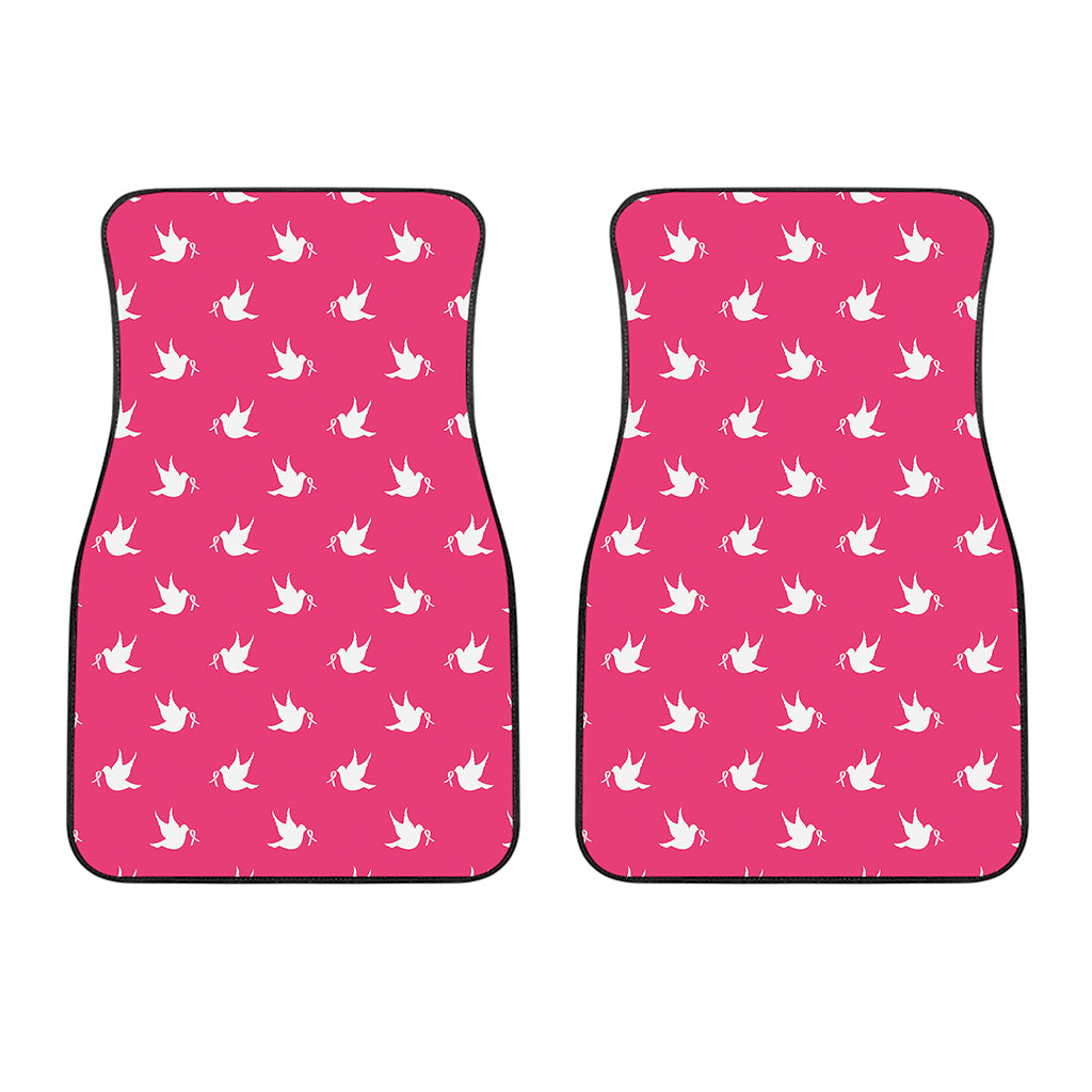 White Dove Breast Cancer Pattern Print Front Car Floor Mats