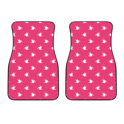 White Dove Breast Cancer Pattern Print Front Car Floor Mats