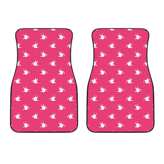 White Dove Breast Cancer Pattern Print Front Car Floor Mats