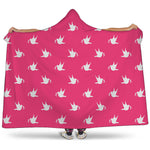 White Dove Breast Cancer Pattern Print Hooded Blanket