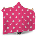 White Dove Breast Cancer Pattern Print Hooded Blanket