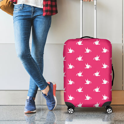 White Dove Breast Cancer Pattern Print Luggage Cover