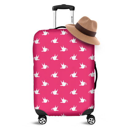 White Dove Breast Cancer Pattern Print Luggage Cover
