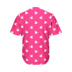 White Dove Breast Cancer Pattern Print Men's Baseball Jersey