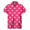 White Dove Breast Cancer Pattern Print Men's Short Sleeve Shirt