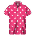 White Dove Breast Cancer Pattern Print Men's Short Sleeve Shirt