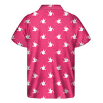 White Dove Breast Cancer Pattern Print Men's Short Sleeve Shirt