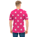White Dove Breast Cancer Pattern Print Men's T-Shirt