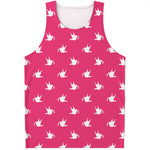White Dove Breast Cancer Pattern Print Men's Tank Top