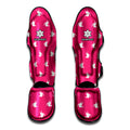 White Dove Breast Cancer Pattern Print Muay Thai Shin Guards