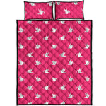 White Dove Breast Cancer Pattern Print Quilt Bed Set