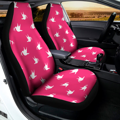 White Dove Breast Cancer Pattern Print Universal Fit Car Seat Covers