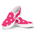 White Dove Breast Cancer Pattern Print White Slip On Sneakers