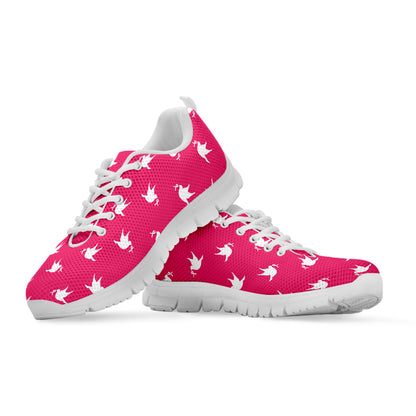 White Dove Breast Cancer Pattern Print White Sneakers