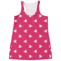 White Dove Breast Cancer Pattern Print Women's Racerback Tank Top