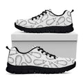 White Eggplant Drawing Print Black Running Shoes