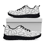 White Eggplant Drawing Print Black Sneakers