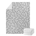 White Eggplant Drawing Print Blanket