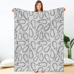 White Eggplant Drawing Print Blanket