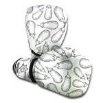 White Eggplant Drawing Print Boxing Gloves