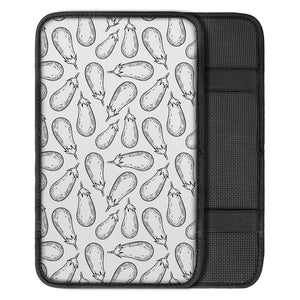 White Eggplant Drawing Print Car Center Console Cover