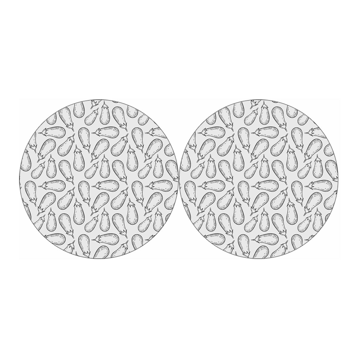 White Eggplant Drawing Print Car Coasters