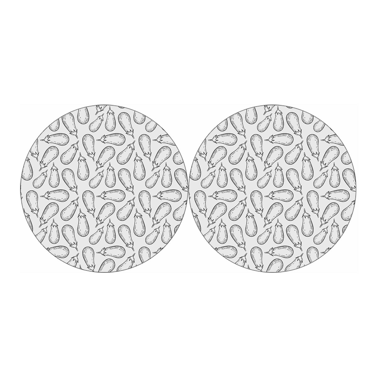 White Eggplant Drawing Print Car Coasters