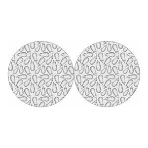 White Eggplant Drawing Print Car Coasters