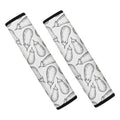 White Eggplant Drawing Print Car Seat Belt Covers