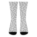White Eggplant Drawing Print Crew Socks