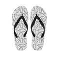 White Eggplant Drawing Print Flip Flops