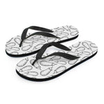 White Eggplant Drawing Print Flip Flops