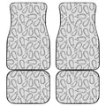 White Eggplant Drawing Print Front and Back Car Floor Mats