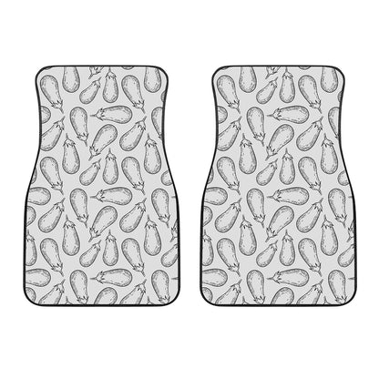 White Eggplant Drawing Print Front Car Floor Mats