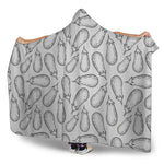 White Eggplant Drawing Print Hooded Blanket