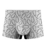 White Eggplant Drawing Print Men's Boxer Briefs