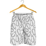 White Eggplant Drawing Print Men's Shorts