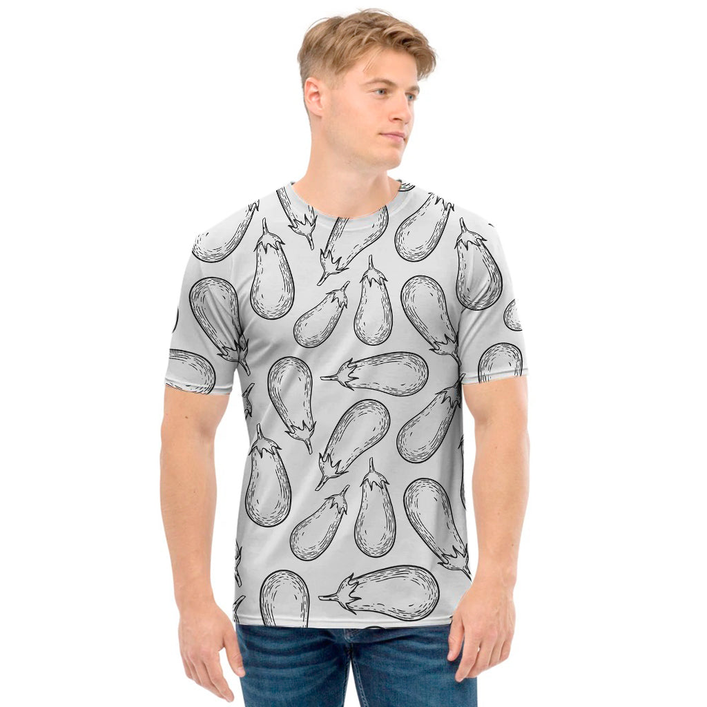 White Eggplant Drawing Print Men's T-Shirt